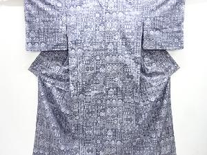 未使用品　更紗模様織り出し手織り紬着物アンサンブル